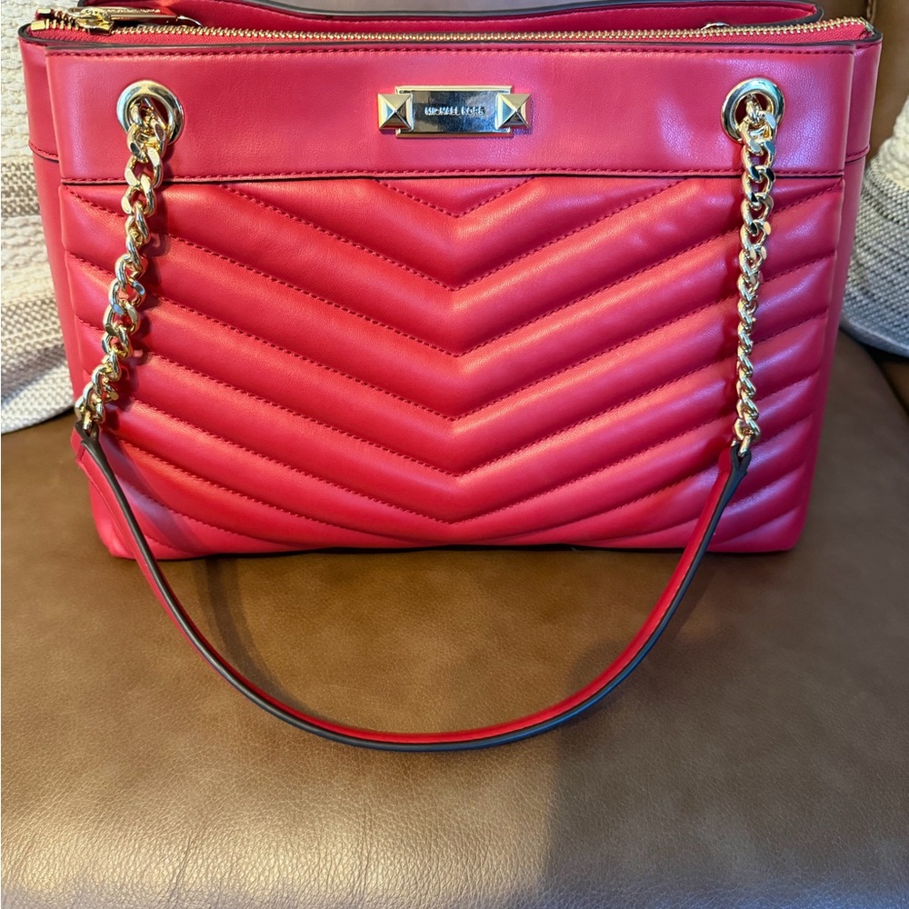 Michael Kors Red Chevron Shoulder Bag